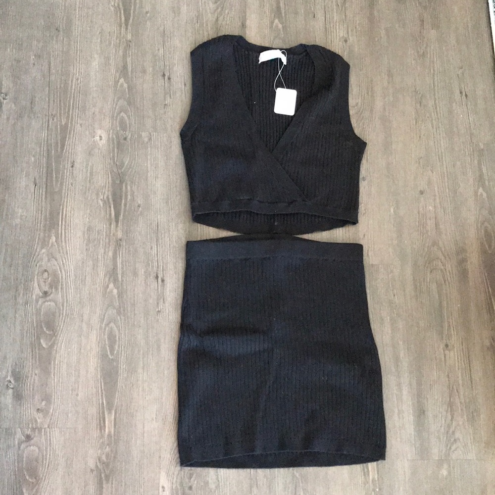 Black Ribbed Free People Set **WITH TAGS**